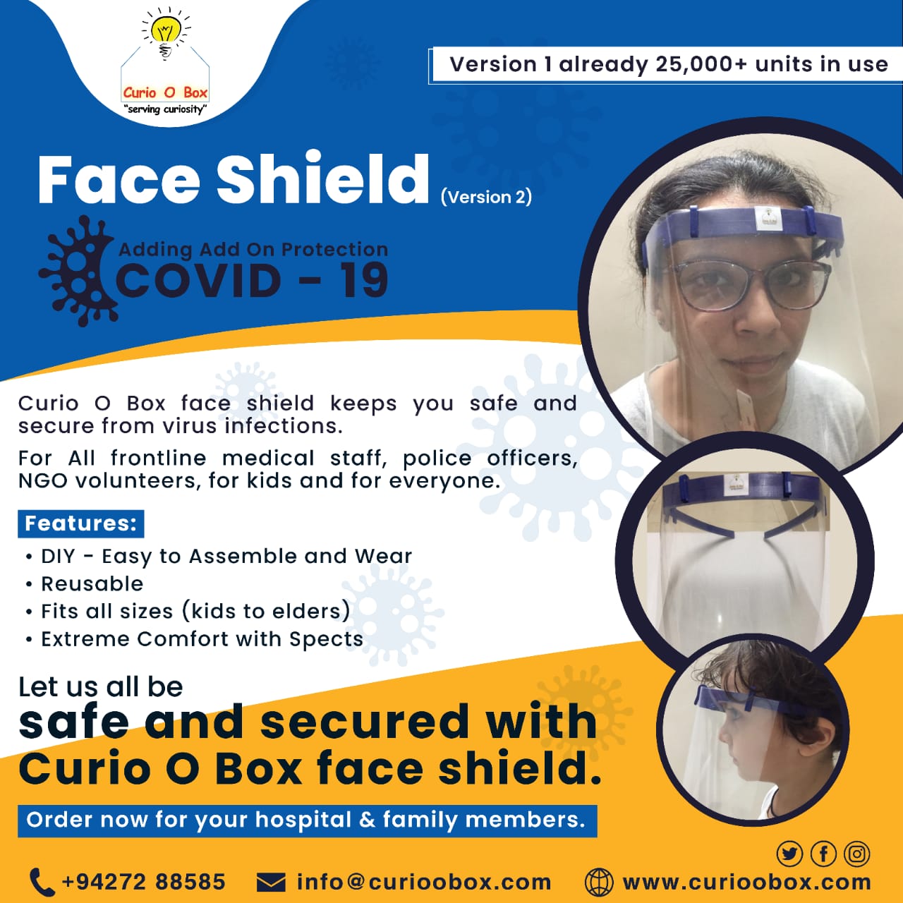 Www Sunny 3gp Xxx Com - Curio O Box - Face Shield (Pack Of 5 Pcs) - STEM | Experiential Learning |  DIY Kits | Hands On